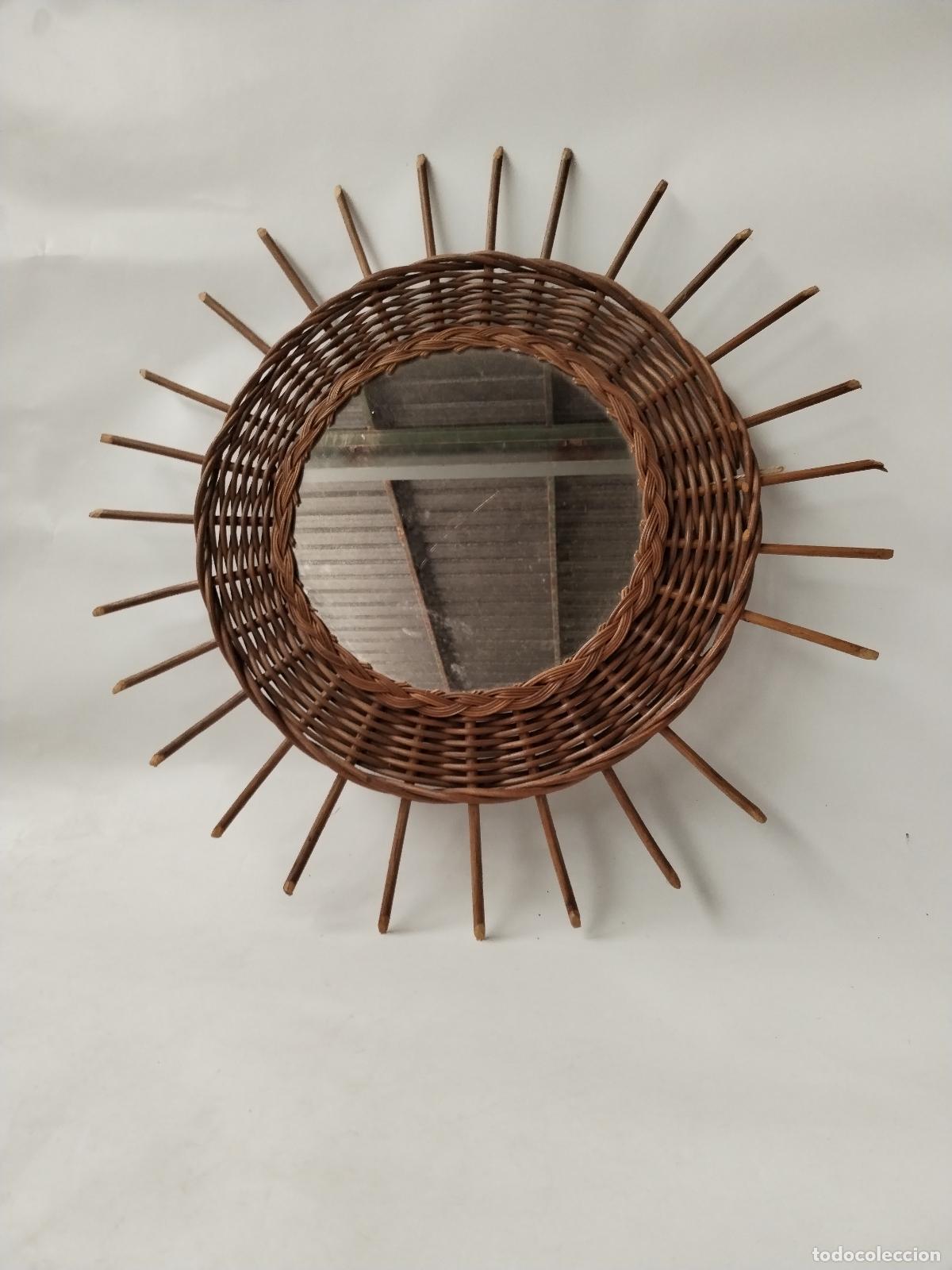 Antig&uuml;edades: espejo sol mimbre bamb&uacute; - Foto 1