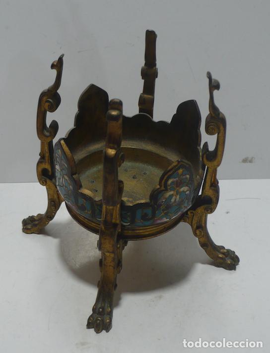 Antig&uuml;edades: PIE DE BRONCE ESMALTADO - Foto 4