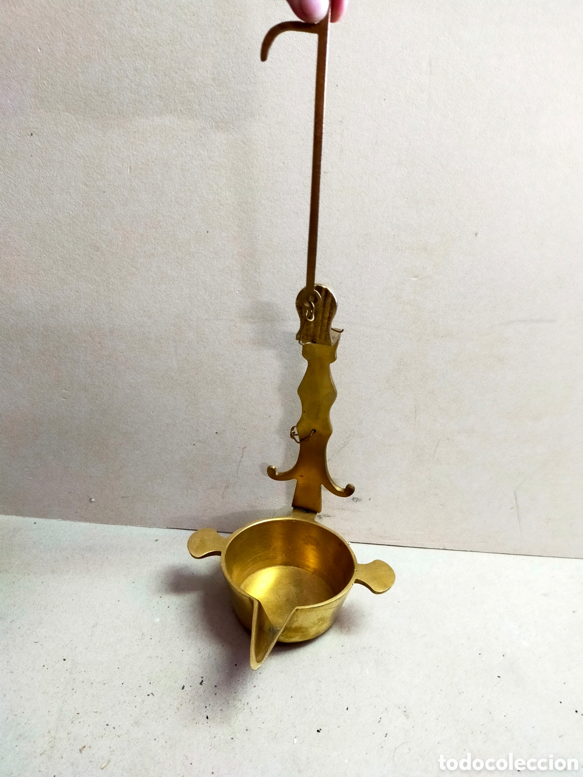 Antig&uuml;edades: LAMPARA LAMPARILLA DE ACEITE DE BRONCE. - Foto 1