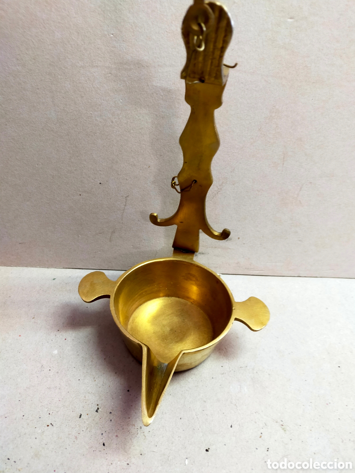 Antig&uuml;edades: LAMPARA LAMPARILLA DE ACEITE DE BRONCE. - Foto 2