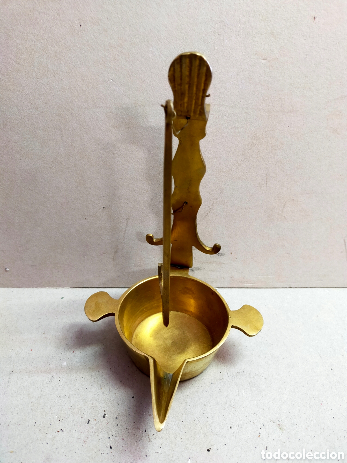 Antig&uuml;edades: LAMPARA LAMPARILLA DE ACEITE DE BRONCE. - Foto 3
