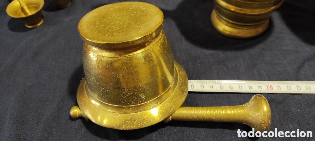 Antig&uuml;edades: Lote de seis almireces / morteros de bronce - Foto 6
