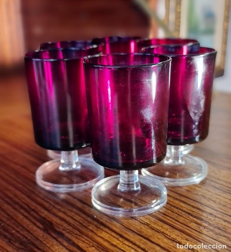 Antig&uuml;edades: 6 Copas ruby de Luminarc de Arcopal para Oporto - Foto 2