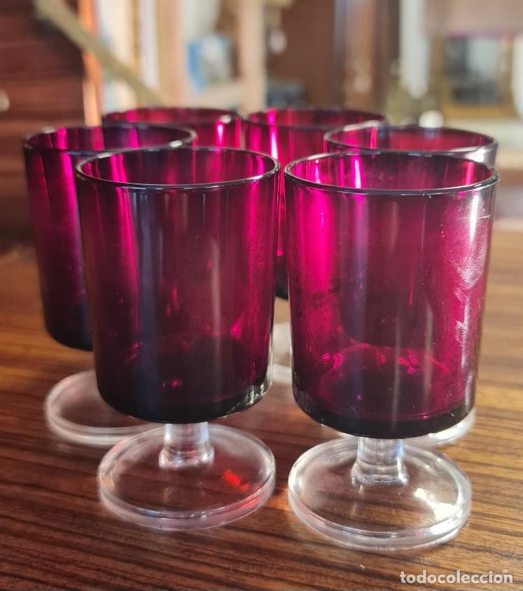 Antig&uuml;edades: 6 Copas ruby de Luminarc de Arcopal para Oporto - Foto 3