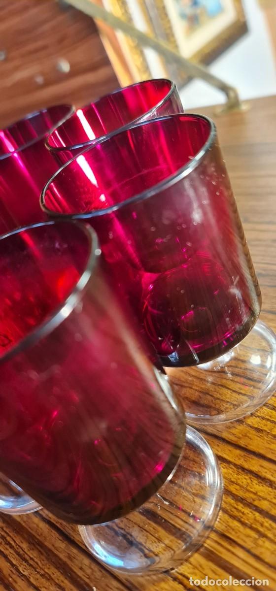 Antig&uuml;edades: 6 Copas ruby de Luminarc de Arcopal para Oporto - Foto 4