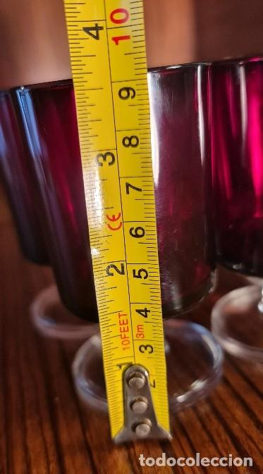 Antig&uuml;edades: 6 Copas ruby de Luminarc de Arcopal para Oporto - Foto 6