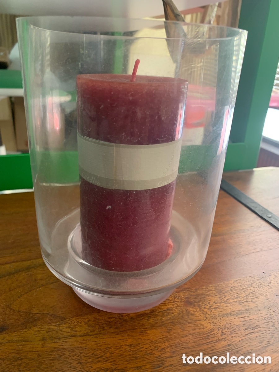 Antig&uuml;edades: 02_ porta velas de cristal - Foto 3