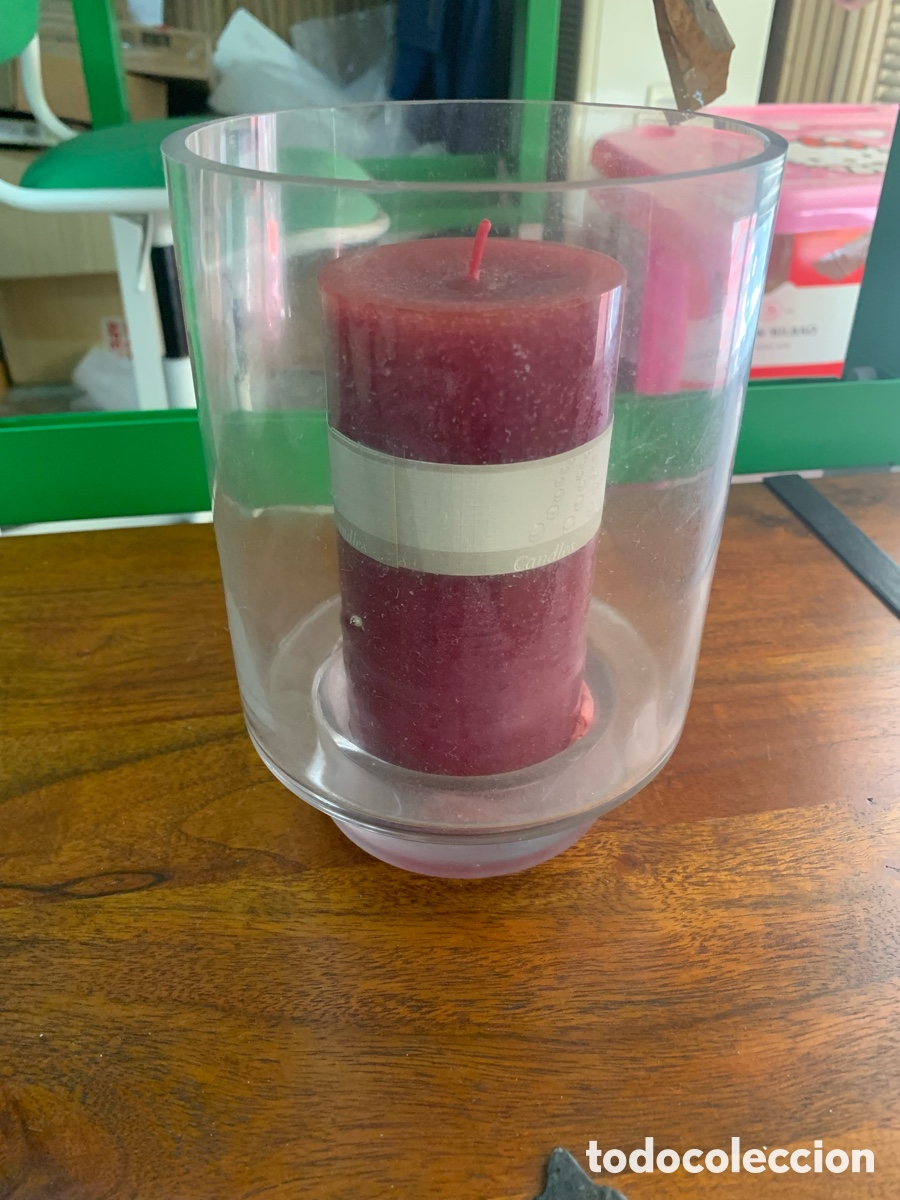 Antig&uuml;edades: 02_ porta velas de cristal - Foto 1