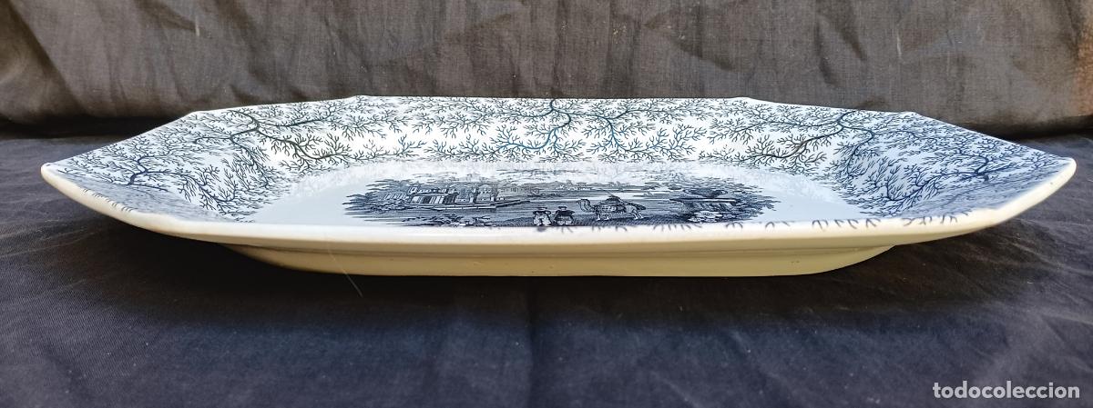 Antig&uuml;edades: BANDEJA RECTANGULAR DE PORCELANA PICKMAN SEVILLA SELLO ANCLA - Foto 2
