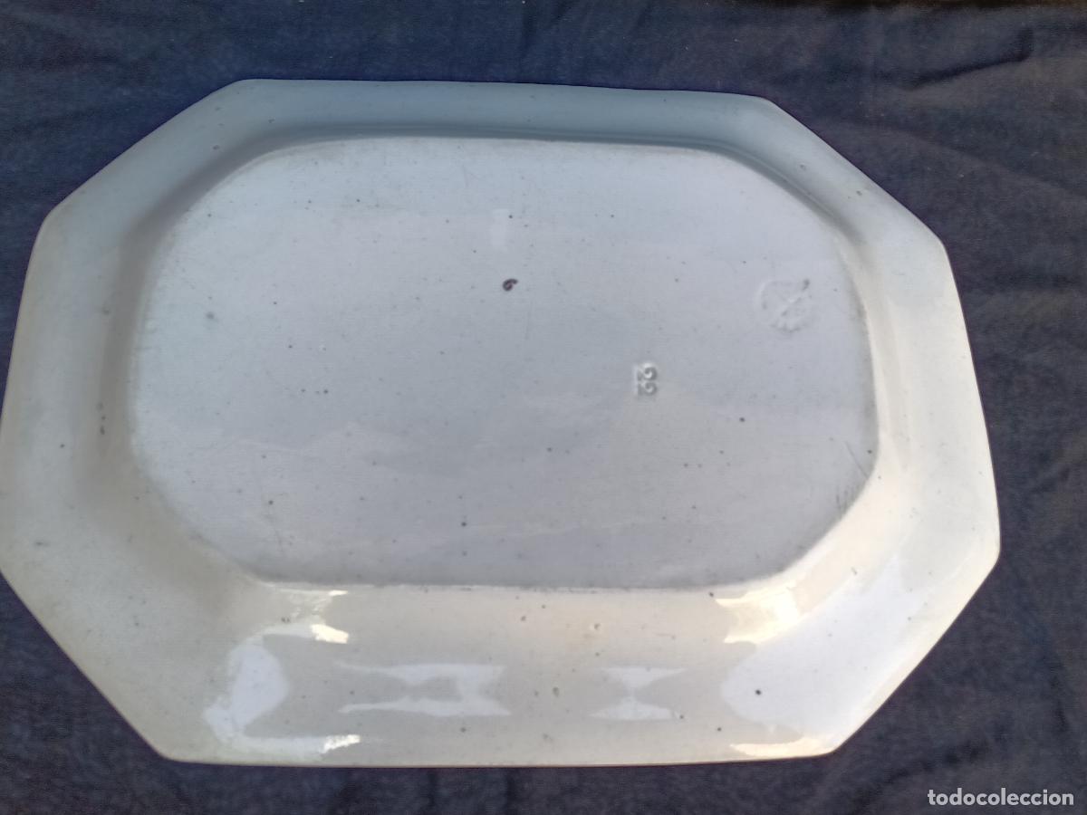 Antig&uuml;edades: BANDEJA RECTANGULAR DE PORCELANA PICKMAN SEVILLA SELLO ANCLA - Foto 4