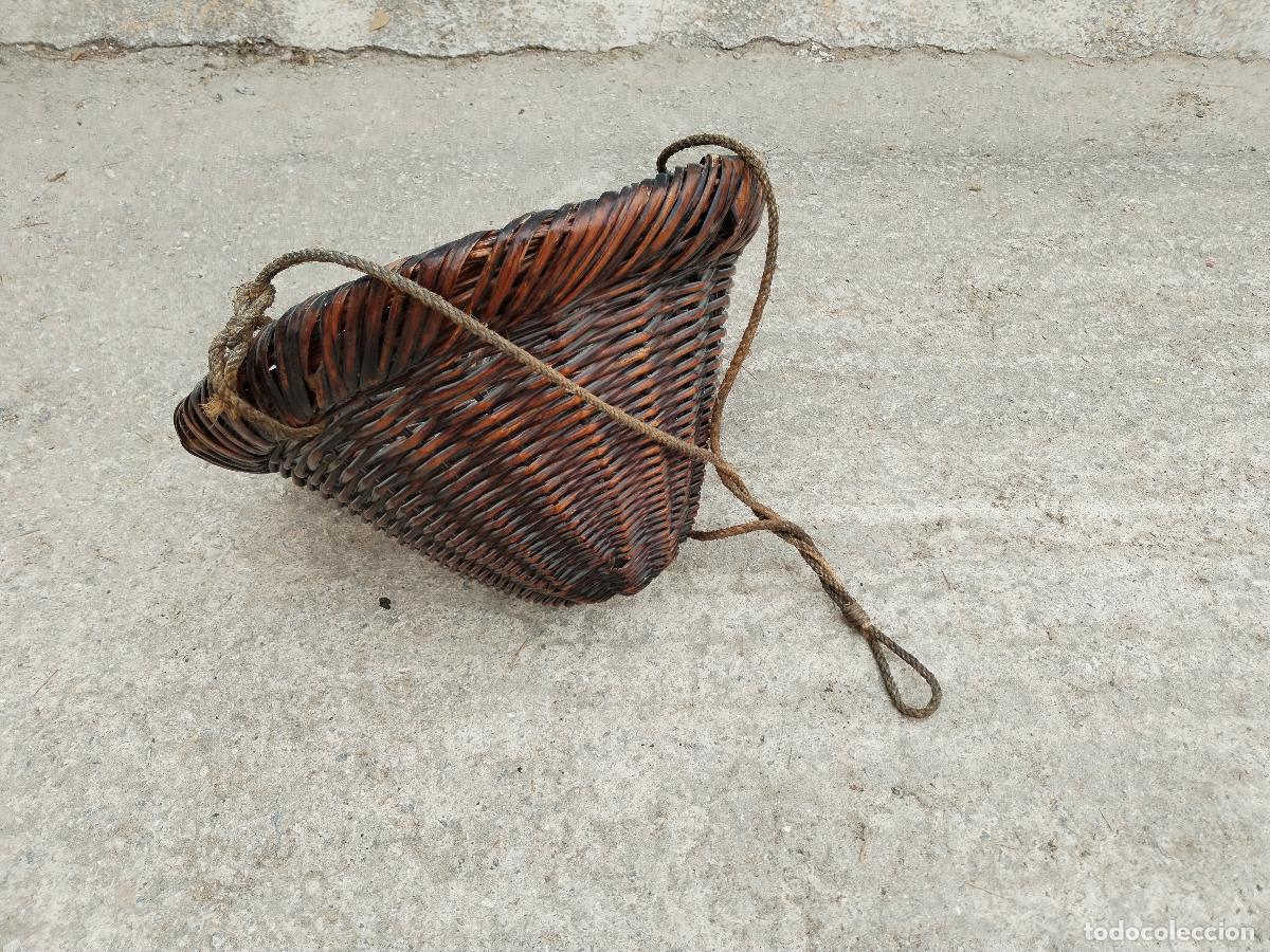 Antig&uuml;edades: macetero colgante de mimbre/bamb&uacute; - Foto 5