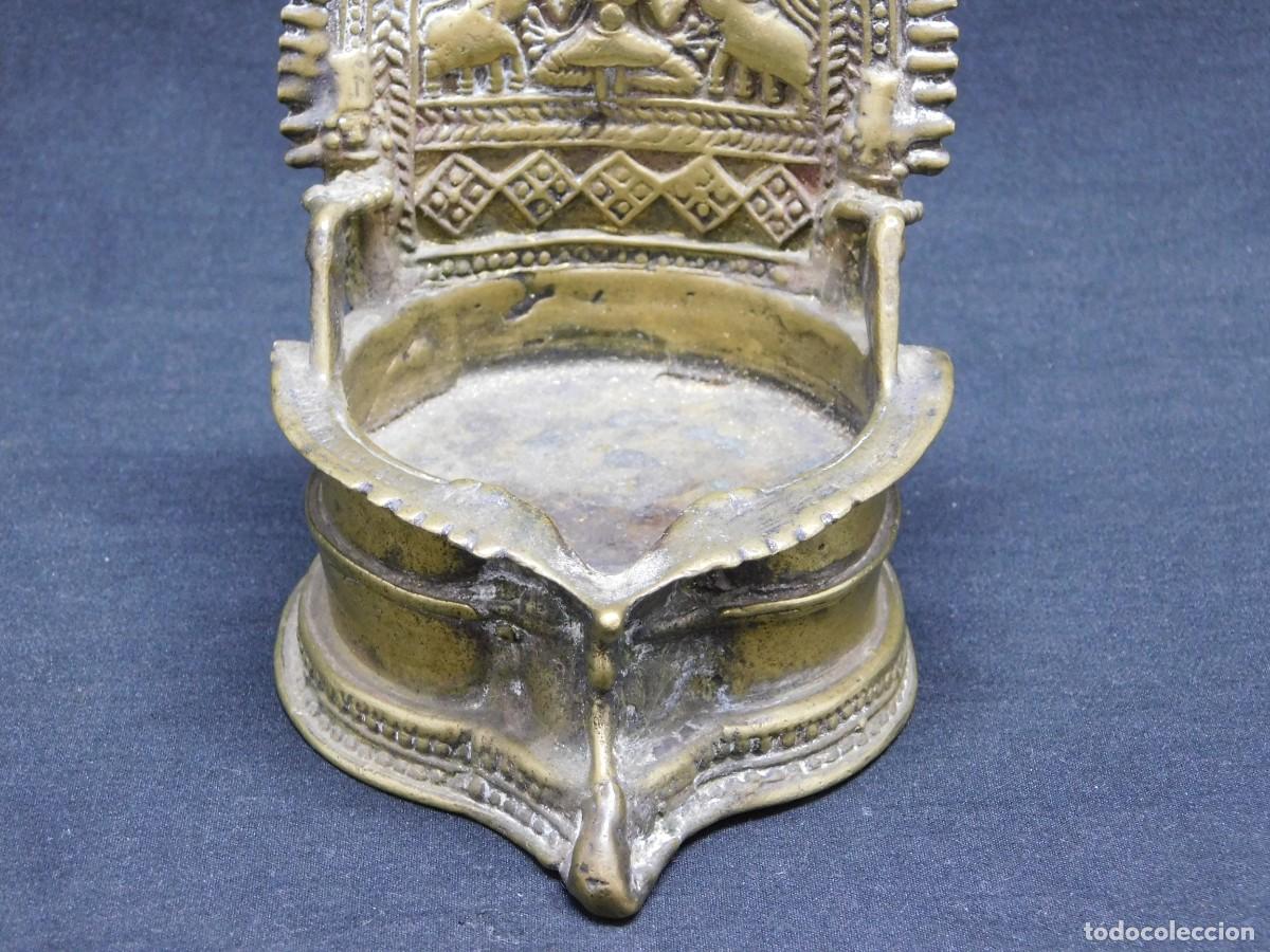 Antig&uuml;edades: L&Aacute;MPARA DE ACEITE DE BRONCE - Foto 4