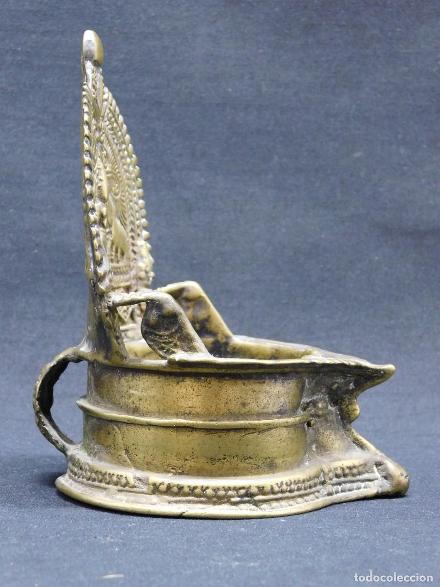 Antig&uuml;edades: L&Aacute;MPARA DE ACEITE DE BRONCE - Foto 6
