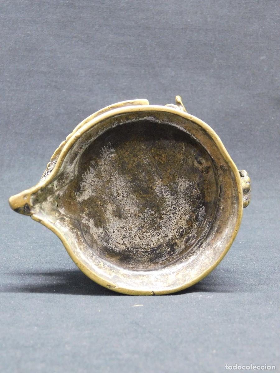Antig&uuml;edades: L&Aacute;MPARA DE ACEITE DE BRONCE - Foto 8