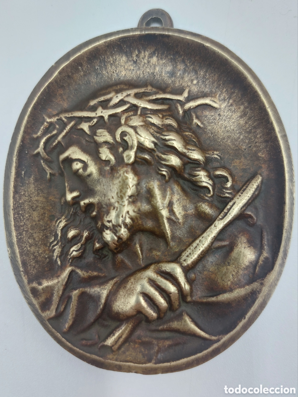 Antig&uuml;edades: ECCE HOMO. ANTIGUA PLACA DEVOCIONAL DE BRONCE. - Foto 1