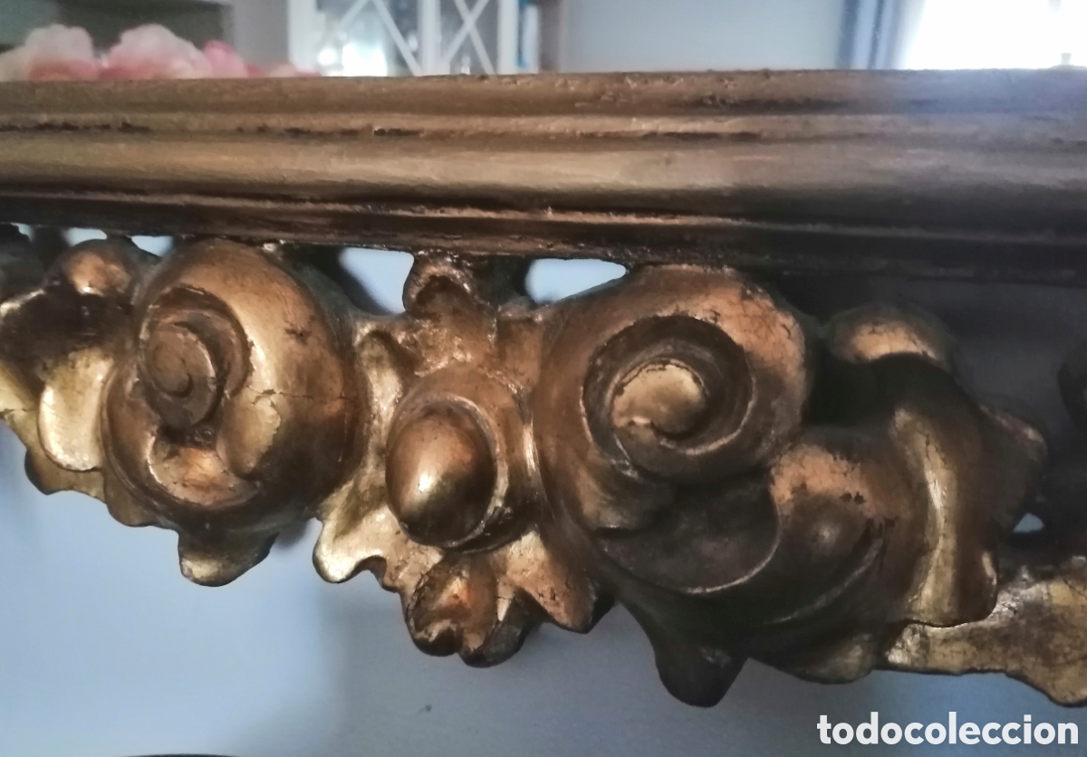 Antig&uuml;edades: Espejo antiguo. Madera y pan de oro. - Foto 9