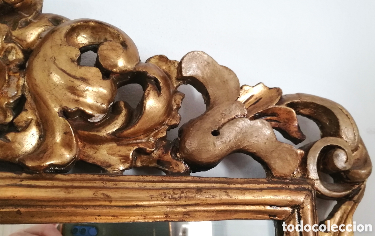 Antig&uuml;edades: Espejo antiguo. Madera y pan de oro. - Foto 10