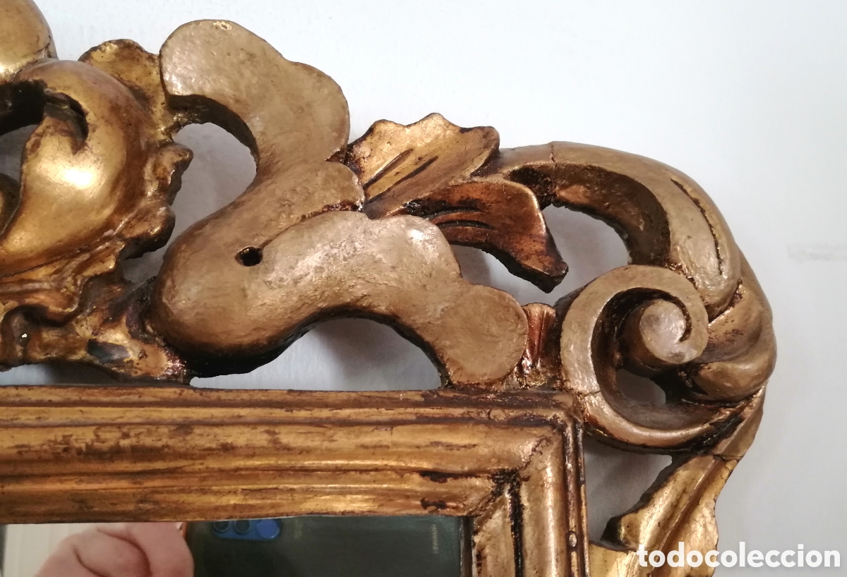 Antig&uuml;edades: Espejo antiguo. Madera y pan de oro. - Foto 11