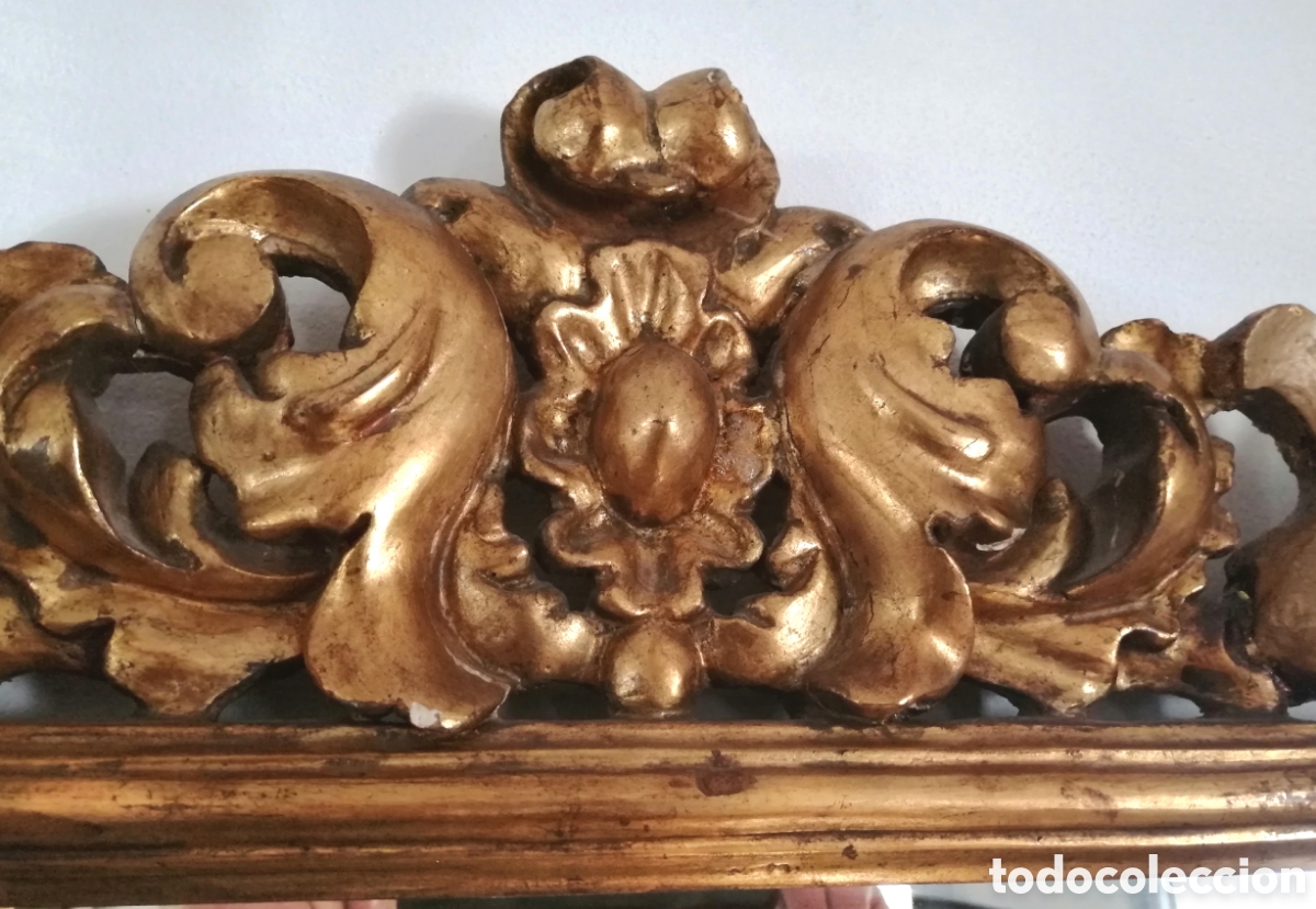 Antig&uuml;edades: Espejo antiguo. Madera y pan de oro. - Foto 1