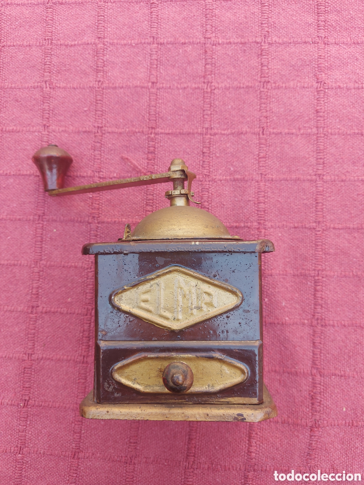 Antig&uuml;edades: MOLINILLO DE CAFE ELMA MARR&Oacute;N Y DORADO - Foto 1