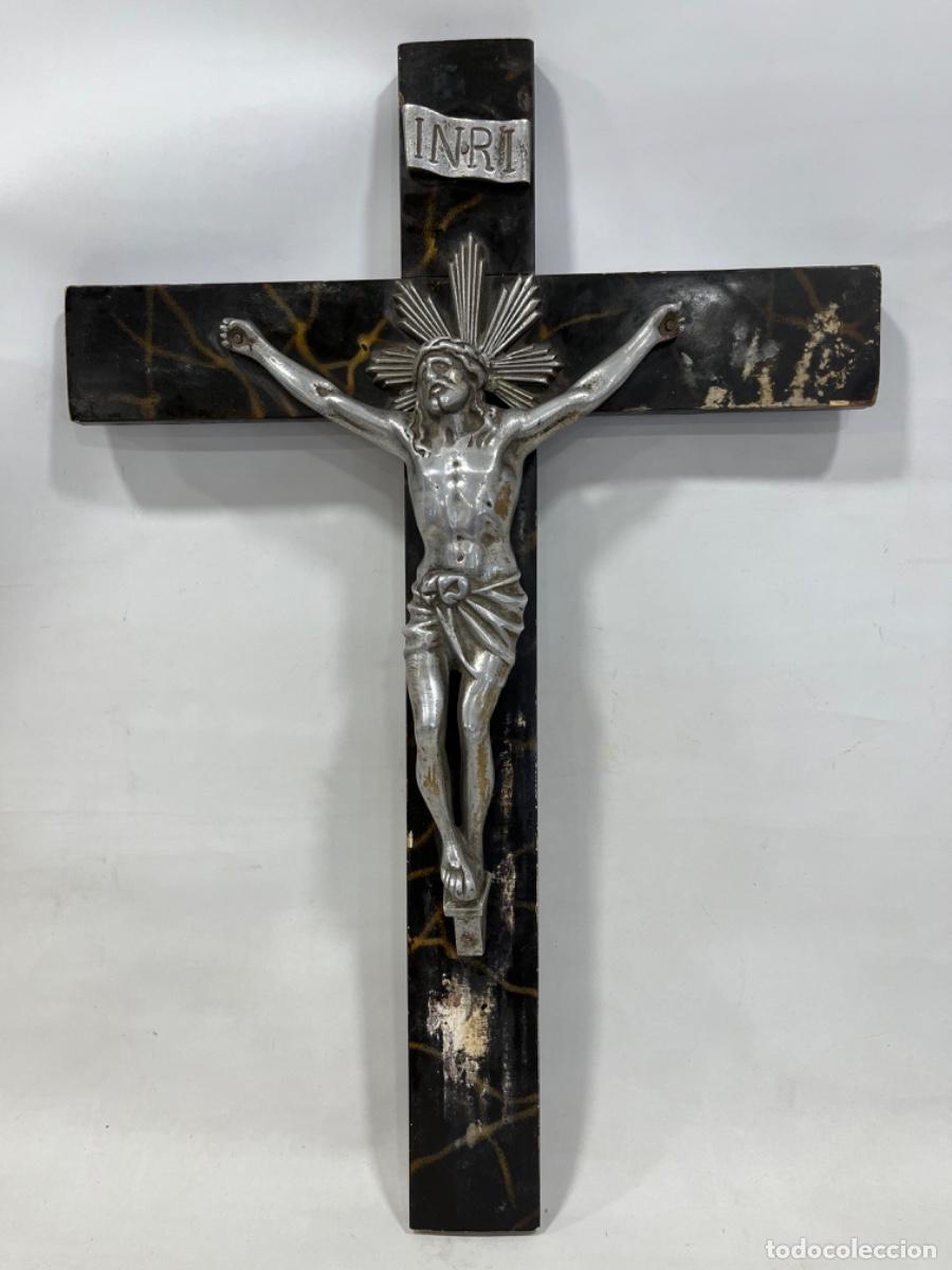 Antig&uuml;edades: Bonito cristo crucificado de aluminio.A5 - Foto 1