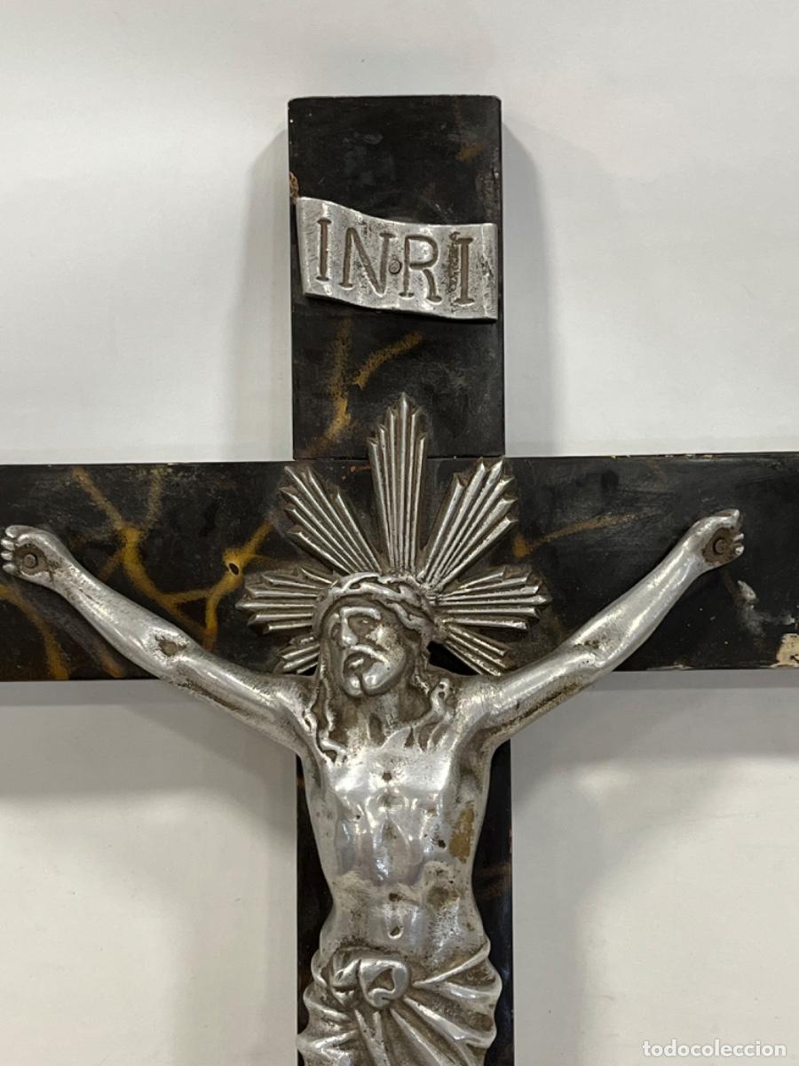 Antig&uuml;edades: Bonito cristo crucificado de aluminio.A5 - Foto 5