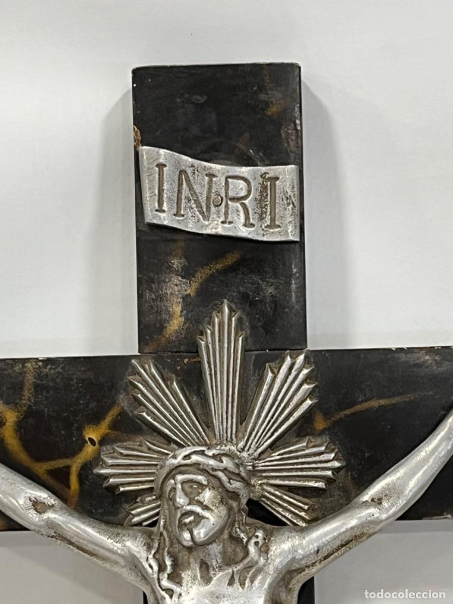 Antig&uuml;edades: Bonito cristo crucificado de aluminio.A5 - Foto 8