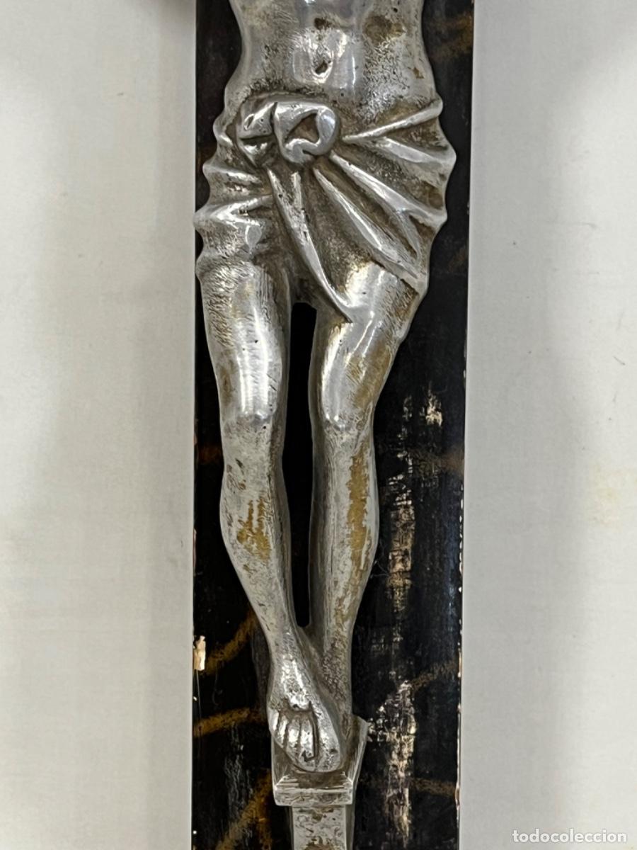 Antig&uuml;edades: Bonito cristo crucificado de aluminio.A5 - Foto 9