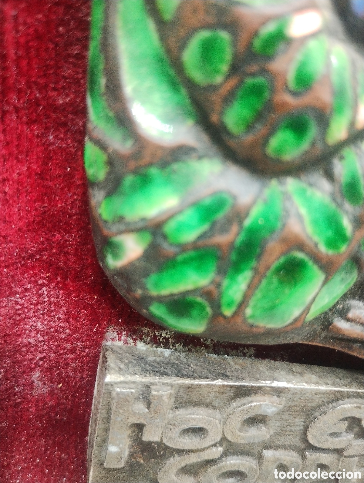 Antig&uuml;edades: Plaf&oacute;n en bronce Santa Cena, con esmaltes - Foto 3