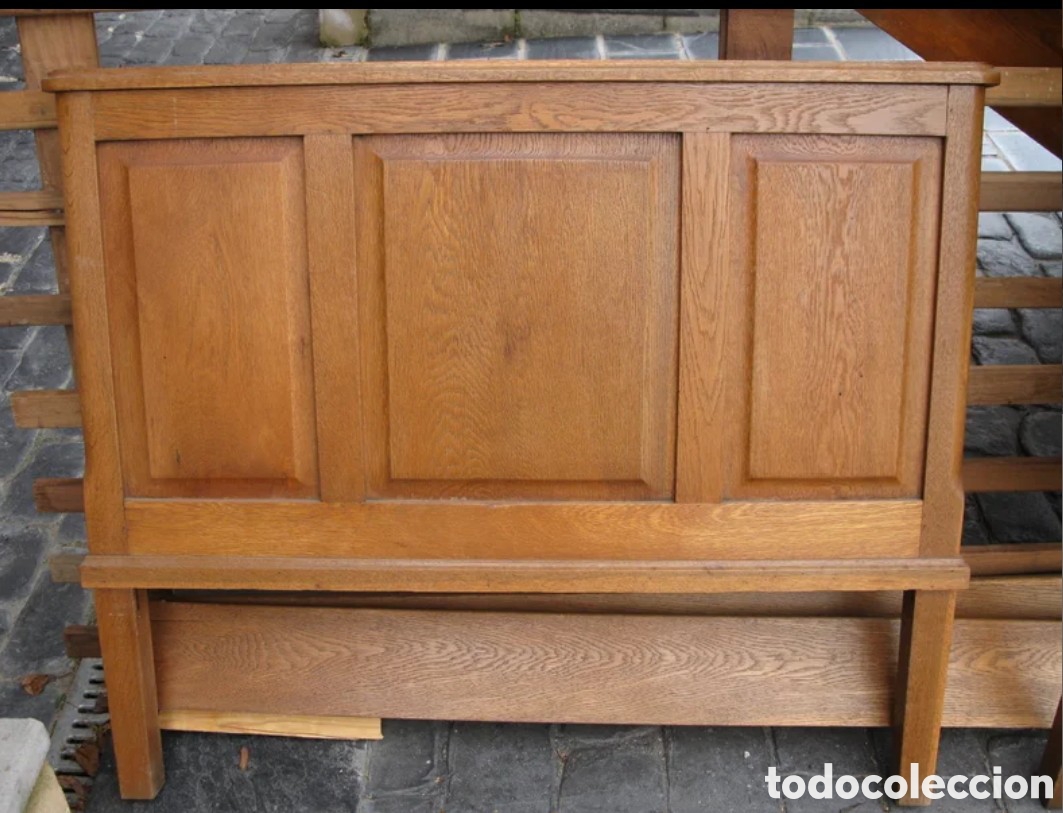 Antig&uuml;edades: Cama de roble macizo 1 plaza - Foto 3