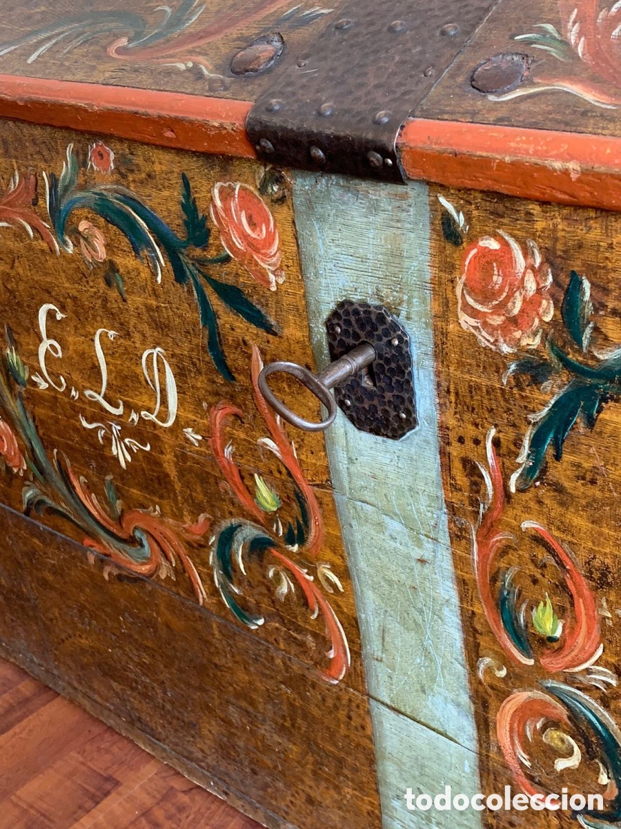 Antig&uuml;edades: Ba&uacute;l de marinero del siglo XIX - Foto 3