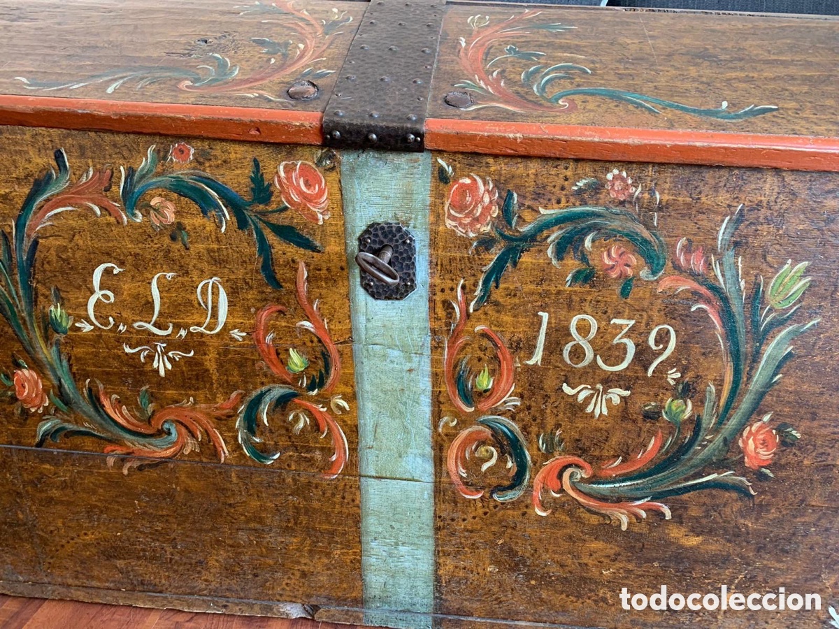 Antig&uuml;edades: Ba&uacute;l de marinero del siglo XIX - Foto 1