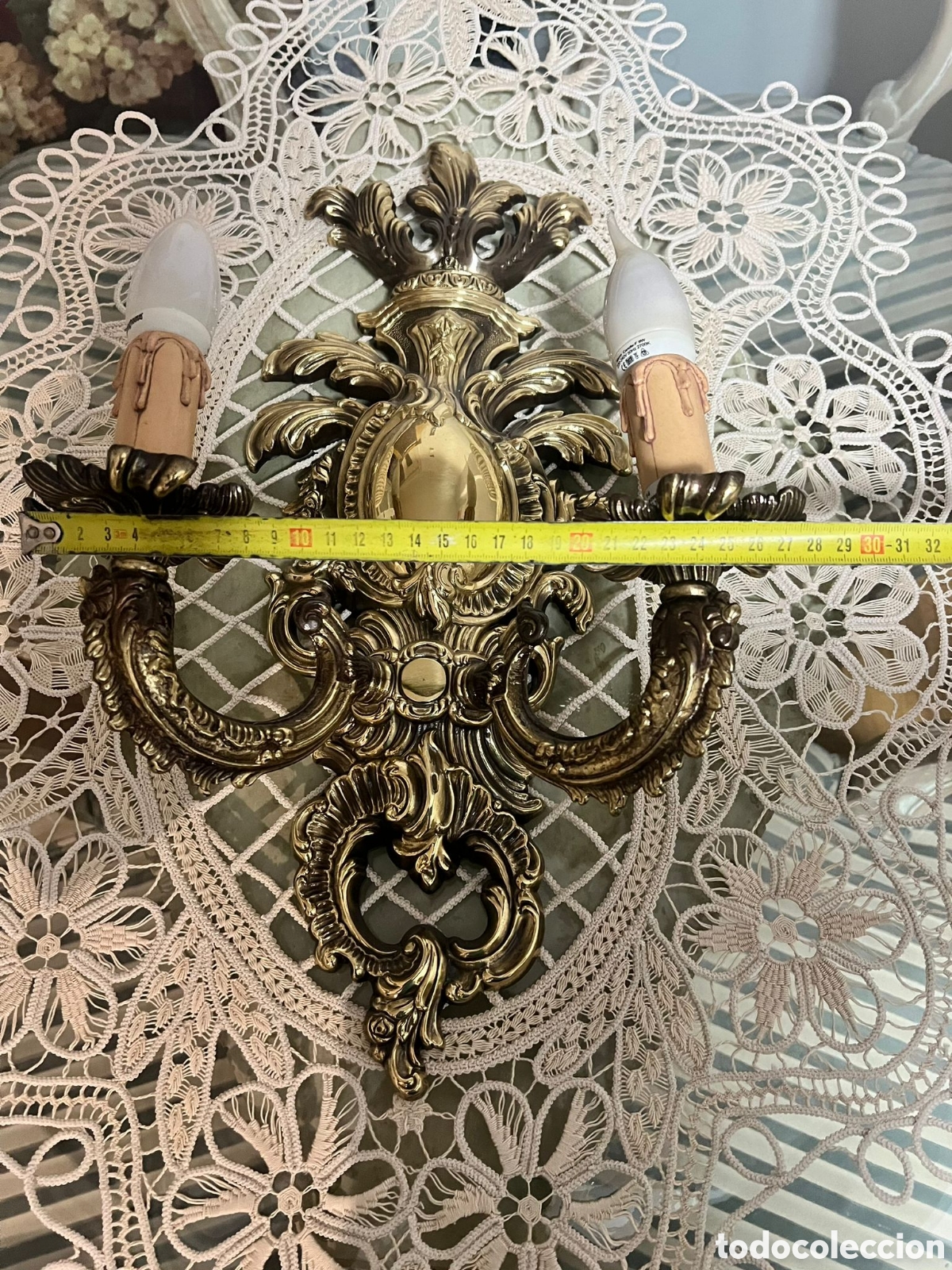 Antig&uuml;edades: Aplique de pared de bronce - Foto 3