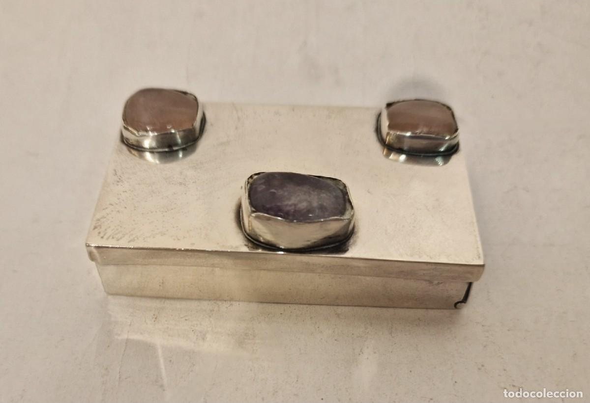 Antig&uuml;edades: Caja palmatoria de plata con vela - Foto 1