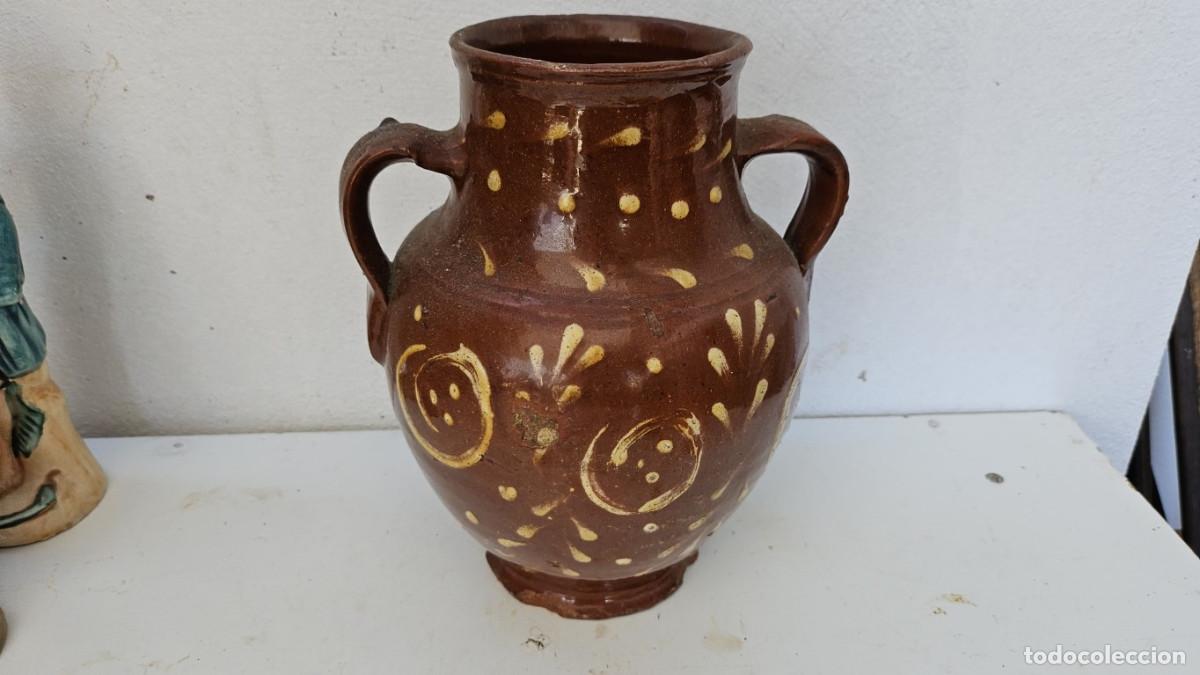 Antig&uuml;edades: cantaro de barro con dibujos - Foto 1