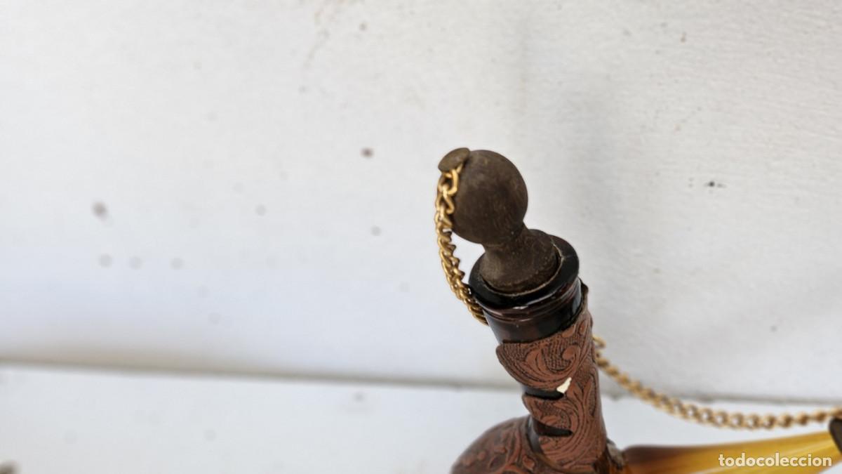 Antig&uuml;edades: botijo peque&ntilde;o de crital marron - Foto 2