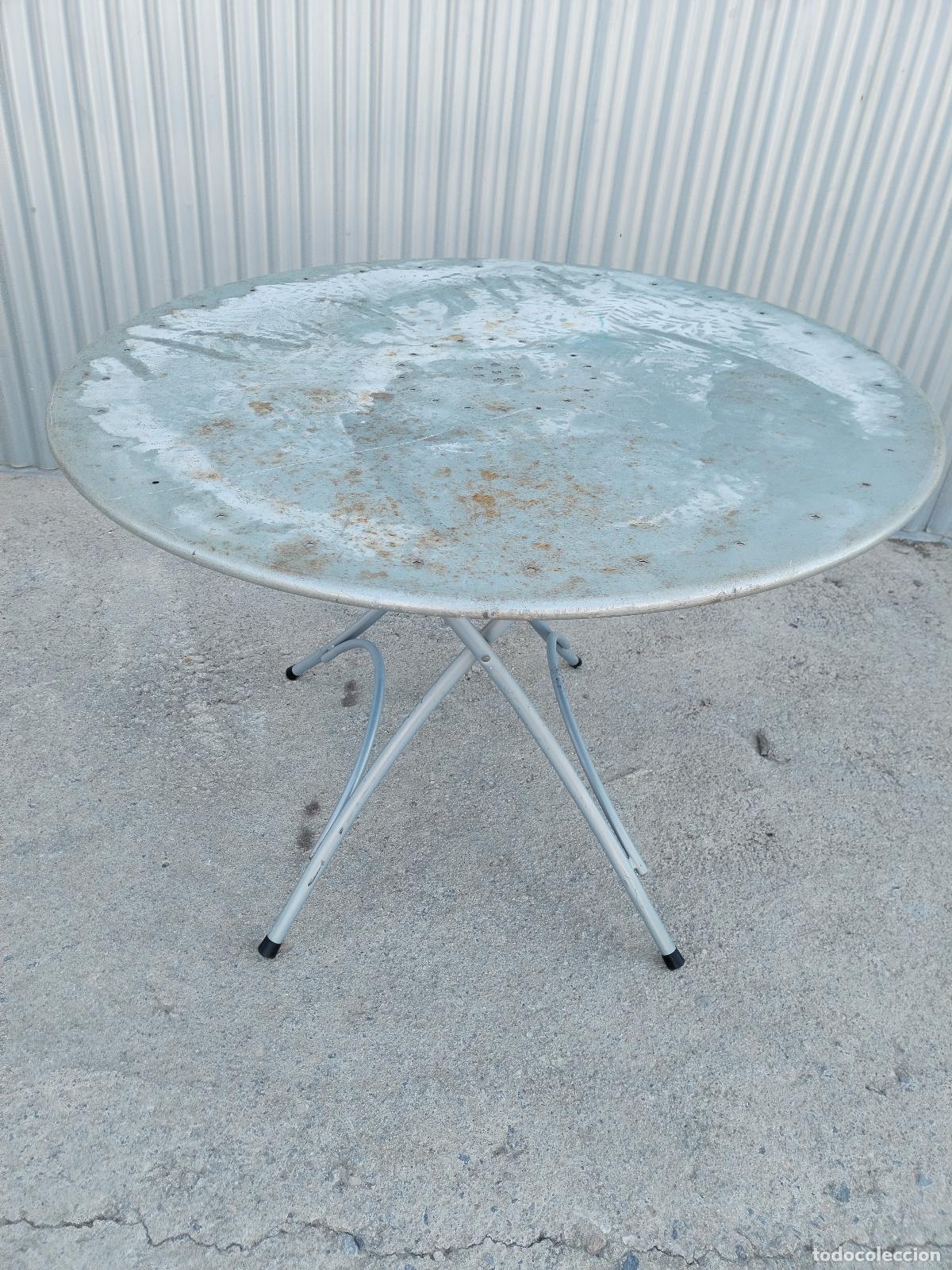 Antig&uuml;edades: mesa de hierro plegable - Foto 5