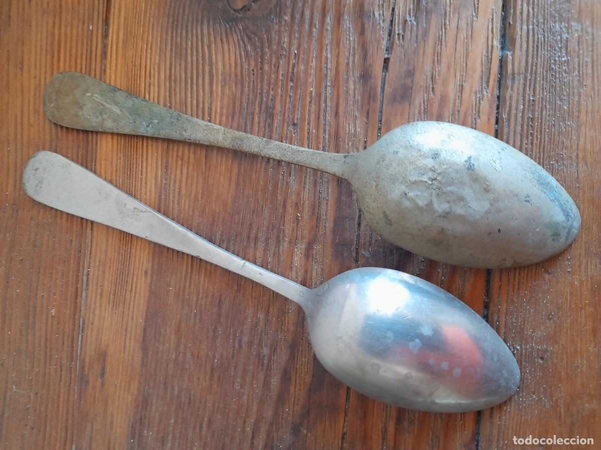 Antig&uuml;edades: Dos antiguas cucharas soperas vintage - Foto 3