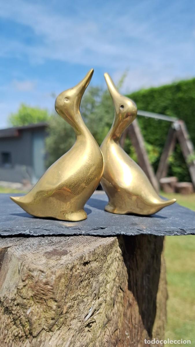 Antig&uuml;edades: Pareja de Patos de Bronce - Foto 1