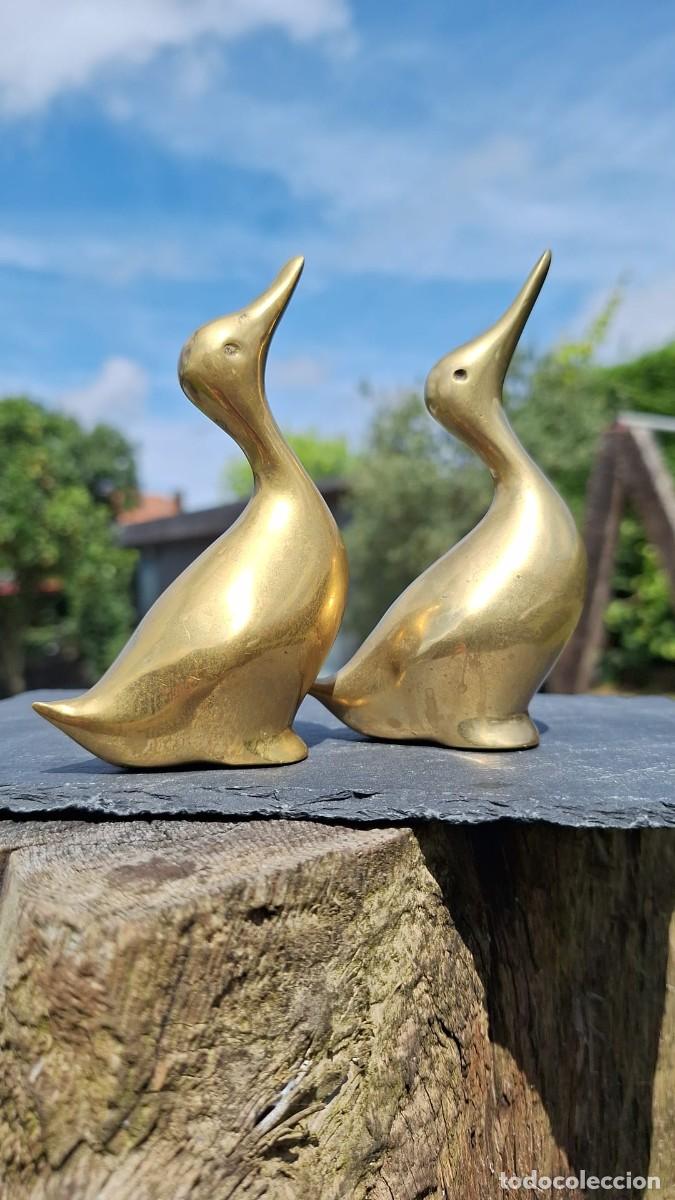 Antig&uuml;edades: Pareja de Patos de Bronce - Foto 4