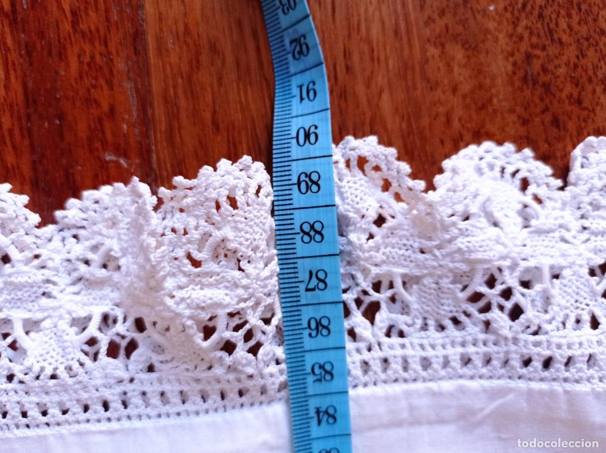 Antig&uuml;edades: FUNDA DE ALMOHADA DE ALGOD&Ograve;N CON PUNTILLA DE GANCHILLO - Foto 3