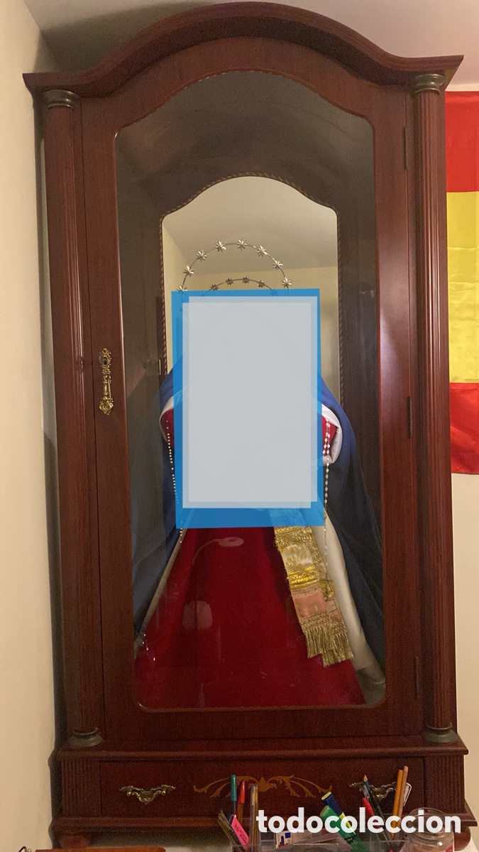 Antig&uuml;edades: VITRINA CON CAJ&Oacute;N EN CEREZO Y CRISTAL - Foto 1