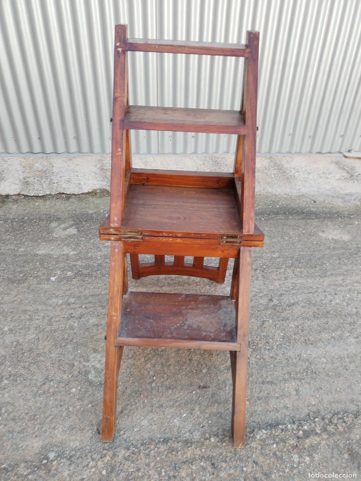 Antig&uuml;edades: silla excalera de libros - Foto 3