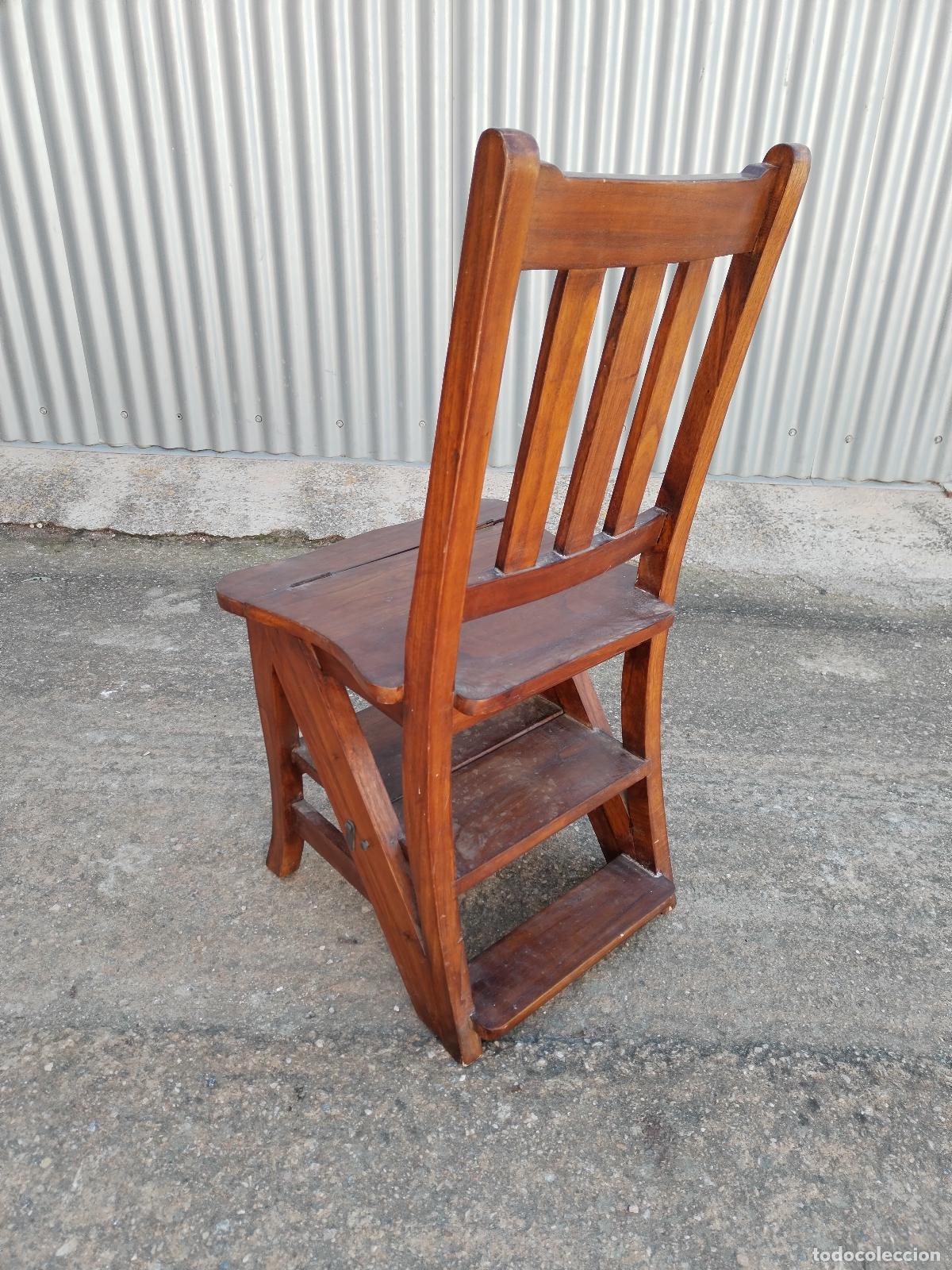 Antig&uuml;edades: silla excalera de libros - Foto 6