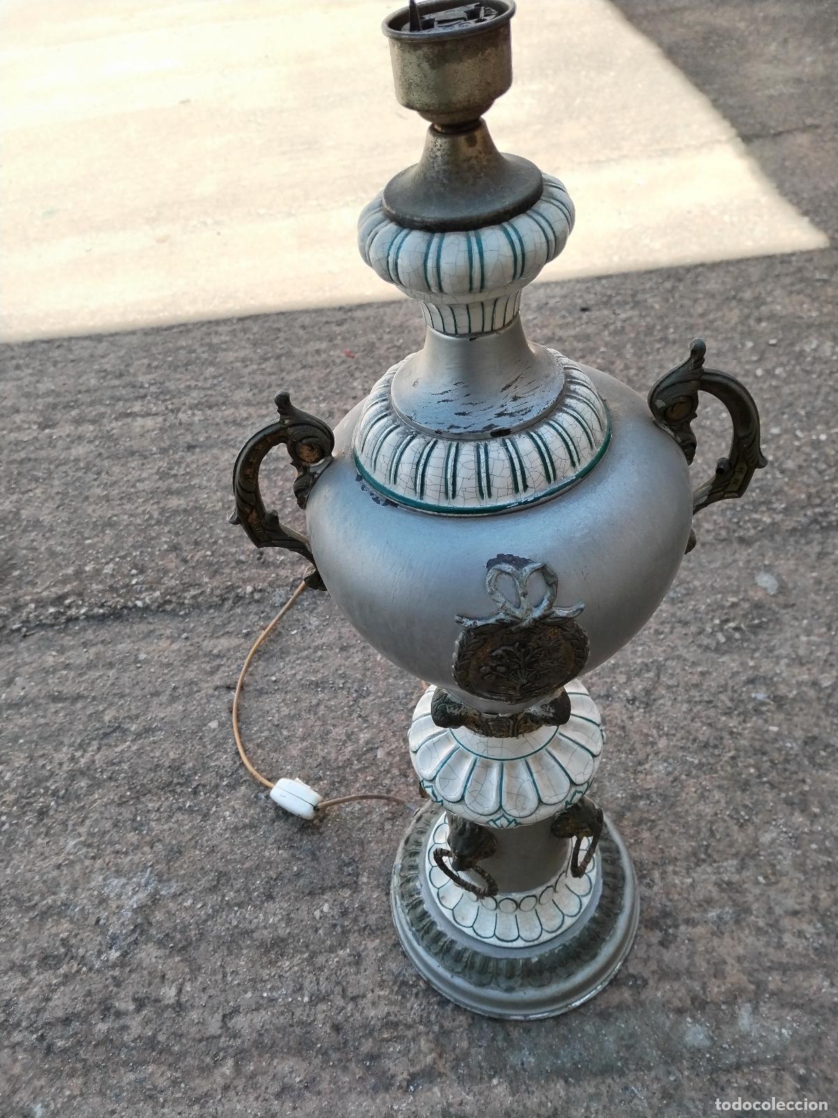Antig&uuml;edades: lampara antigua de ceramica - Foto 4