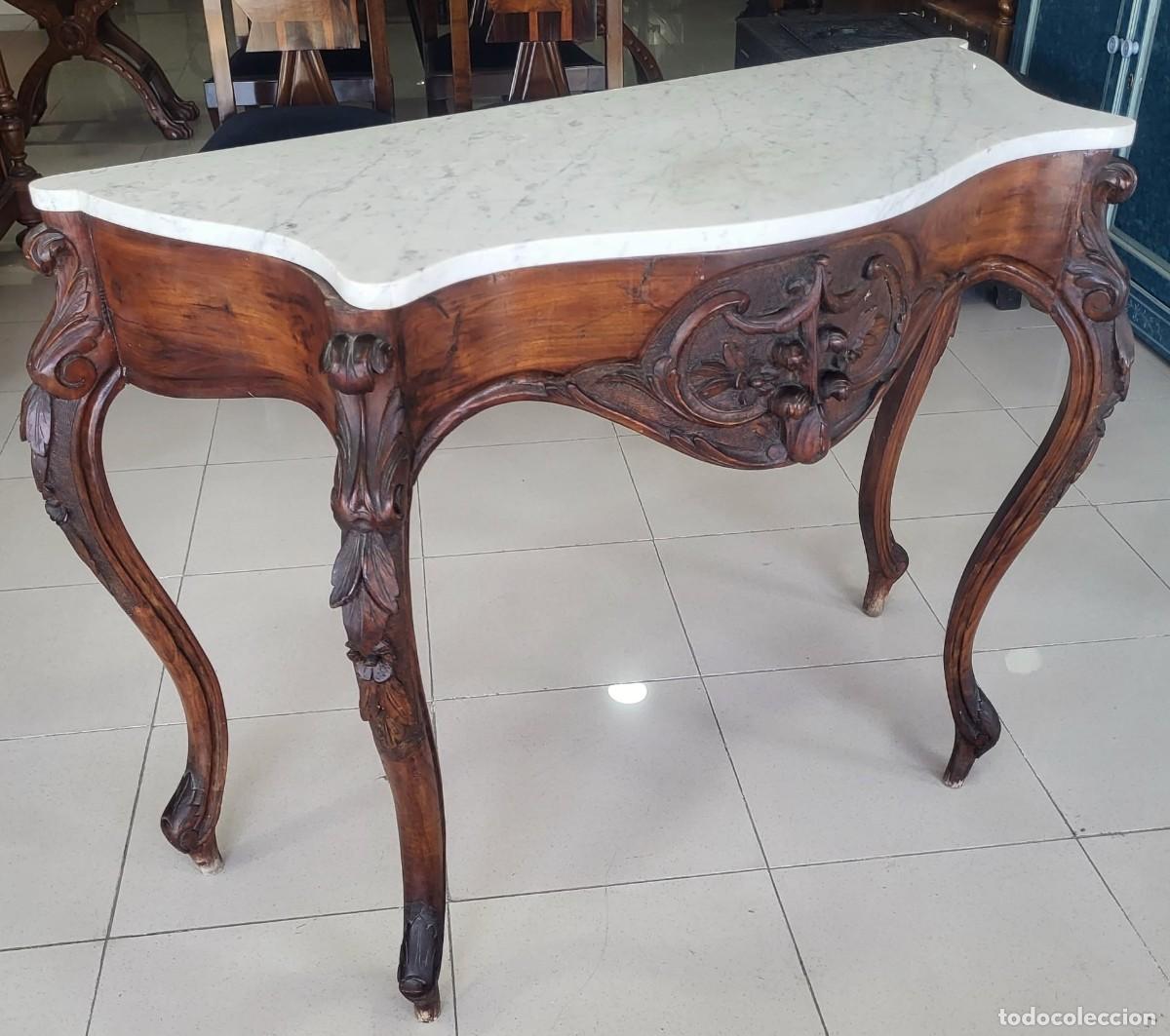 Antig&uuml;edades: CONSOLA ISABELINA TALLADA - Foto 2