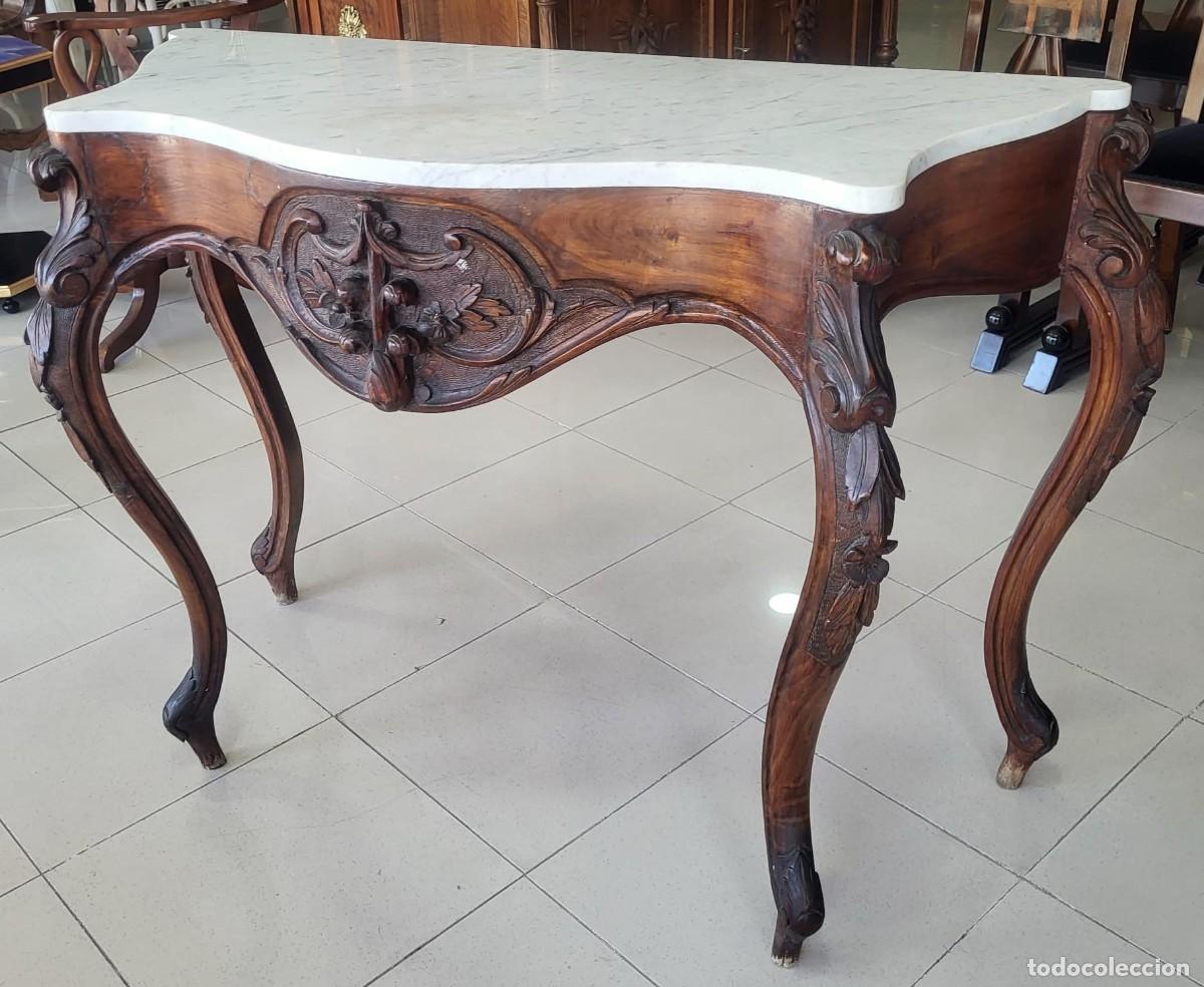 Antig&uuml;edades: CONSOLA ISABELINA TALLADA - Foto 3