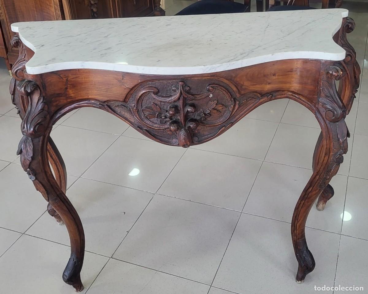 Antig&uuml;edades: CONSOLA ISABELINA TALLADA - Foto 4