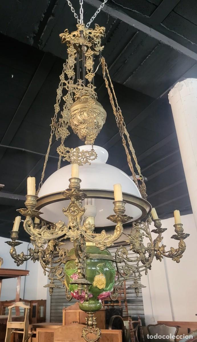 Antig&uuml;edades: LAMPARA DE BRONCE MODERNISTA - Foto 2