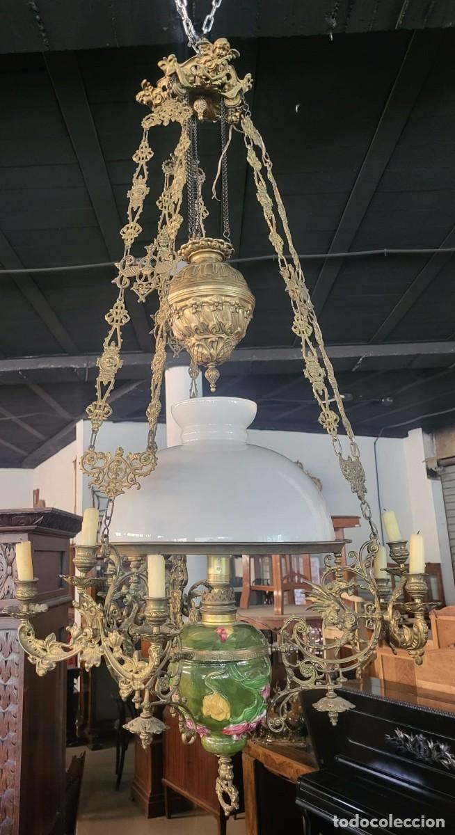 Antig&uuml;edades: LAMPARA DE BRONCE MODERNISTA - Foto 4